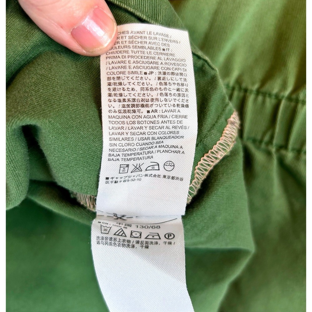 Gap Kids Olive Green Utility Field Jacket Hooded Cotton Twill Girls Size M 8-9Y - Picture 8 of 12